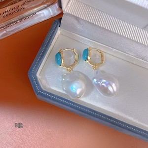 ต่างหูไข่มุกน้ำจืดสไตล์บาร็อคแฟชั่นฤดูร้อน - Product Image 1
