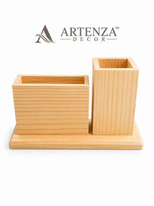 Wooden Desk Organizer Drawer Storage <b>Box</b> Business Gift Set Natural Finish Office Supply Holder - Product Image 2
