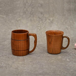 Taza de Té de Madera de Mango Hecha a Mano, Taza de Café, Jarras de Cerveza de Madera para Beber Té, Café, Vino, Cerveza, Taza de Madera con Asa - Product Image 4