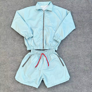 Custom Nylon Polyester Windbreaker Two Piece Jacket Short Set Men for Spring 2026 cotton Breathable - Product Image 6