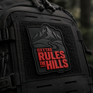 Patch en caoutchouc 3D gaufré Oxytag Rules The Hills, forme irrégulière, à coudre, personnalisable, prix de gros, OEM, patch 2026 - Product Image 6