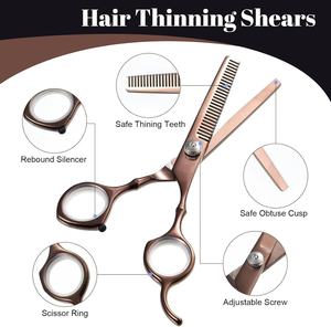 Ciseaux de coiffure professionnels en acier inoxydable 9CR13, lame à bord arrondi, 30 dents, pour droitiers, manche long, pour usage en salon - Product Image 3