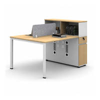 Bureau de travail de 1600 mm avec panneau de confidentialité, meuble de rangement et armoire pour mobilier commercial