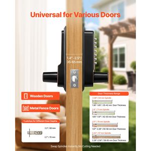 Serratura per Porta con Tastierino Combinato a Pulsante Singolo 2.0, Ingresso Senza Chiave Meccanico, Codice a 4-7 Cifre, Connettività App - Product Image 3