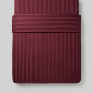 Parure de lit en satin fuchsia T-250, 100% coton, tissé uni, respirant, toutes saisons, style simple, pour usage domestique - Product Image 1