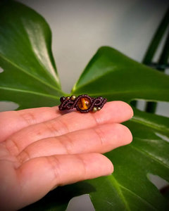 Spiritual <b>Tiger</b> <b>Eye</b> Macrame <b>Ring</b> Handmade Adjustable Cord Natural <b>Tiger</b> <b>Eye</b> Gemstone Boho Healing Jewelry for Women - Product Image 2