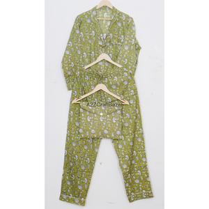 Conjunto de Pijama Floral de Manga Larga de Algodón Suave y Transpirable para Fiesta Nupcial, Cintura Elástica, Ropa de Dormir de Verano - Product Image 6