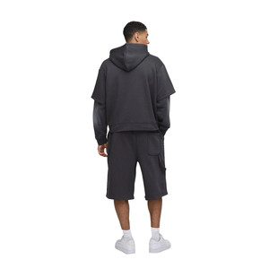 Men's Spring Casual 100% Cotton Fleece Breathable Tracksuit 2-Piece Set Hoodie & Shorts - Product Image 3