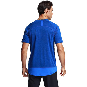 Men's Red Short Sleeve O-Neck Quick Dry Knitted T-<b>Shirt</b> Slim Fit Casual Sport Wear 100% Polyester Solid Color Blank Design - Product Image 6