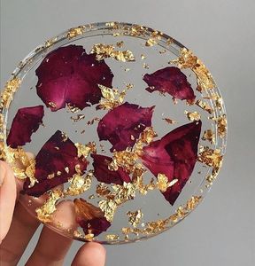 Handmade Resin <b>Coaster</b> Set – Elegant Epoxy <b>Coasters</b> for <b>Drinks</b> Resin <b>Coasters</b> with Gold Leaf – Luxury Table Decor Set - Product Image 3