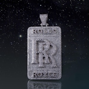 Colgante de Diamante de Calidad Real, Plata con Moissanita, Estilo Hip Hop, Joyería Fina para Ocasiones Especiales a Precios de Mayoreo - Product Image 1