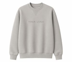 เสื้อสเวตเชิ้ตคอกลมโอเวอร์ไซส์ ยูนิเซ็กส์ สีพื้น โลโก้ปักแบบนูน ดีไซน์มินิมอล ทรงพอดีตัว พิมพ์ลายด้านหน้า - Product Image 1