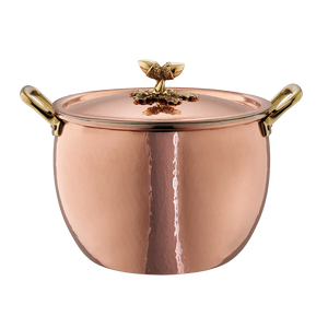 <b>Copper</b> Made Roasting <b>Pan</b> With Stainless Steel Handles And Grapevine Lid Vintage Design Oven Safe Cookware <b>Set</b> - Product Image 5
