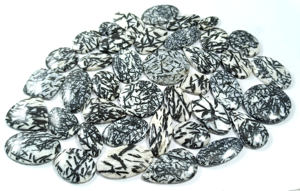 Lot en gros de cabochons de hornblende naturel, pierres précieuses de guérison, cabochons de pierres précieuses - Product Image 3