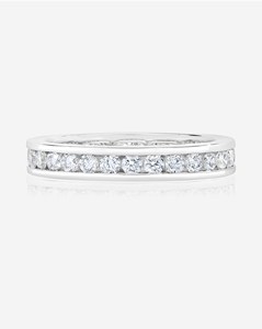 Lab Grown Diamond Wedding Bands Full Eternity Channel Set 3.5mm Minimalist <b>Dainty</b> 14K 18K Solid Gold Round Cut Anniversary <b>Rings</b> - Product Image 3