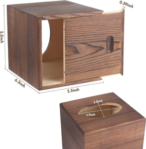 Boîte à mouchoirs en bois de luxe faite à la main au design moderne, prix d'usine, support de papier absorbant pour table à manger, accessoire de décoration de table - Product Image 6