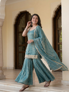 Indian Pakistani Salwar Kameez <b>Set</b> Heavy Embroidery Mirror Work Dupatta Traditional Ethnic Wear - Product Image 6