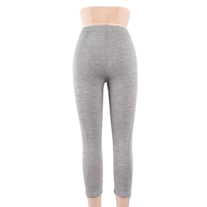 Mid Waist Gray Plaid Capris Leggings 100% <b>Wool</b> Knitted Stretch Women's Formal Style All Seasons Wear - Product Image 3