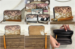 Cartera de Noche Elegante para Mujer con Diseño de Águila, de Cuero Genuino de Vaca, con Múltiples Ranuras para Tarjetas y Protección RFID - Product Image 3