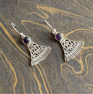 Pendientes de Plata 925 con Amatista Natural al por Mayor - Colección de Joyería Artesanal con Diseño Étnico Personalizado - Product Image 3