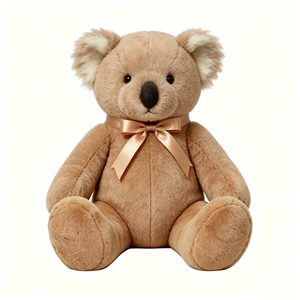 Brown koala stuffed animal, Fluffy koala plush with satin bow, Simple <b>cute</b> koala plush, Koala <b>bear</b> plush - Product Image 3