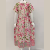 Camisón Casual Midi de Manga Corta para Mujer, Suave, 100% Poliéster, con Cuello Cuadrado, por Chrysanta