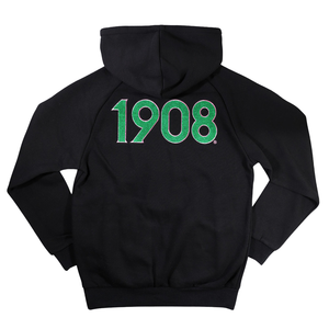 เสื้อฮู้ดสีดำปักลายเชนิลสีเขียวแบบกรีกสำหรับสตรี  ผ้าพรีเมียม นุ่มสบาย ทันสมัย ใส่ได้ทุกวัน - Product Image 2