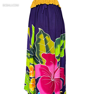 Jupe en rayonne peinte à la main Nouveau design Floral fabriqué à Bali par un artisan balinais Rayonne de haute qualité pour les femmes - Product Image 1