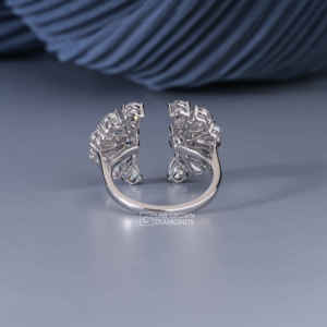 Anillo de Moissanita Ovalado y con Corte de Pera en Oro Blanco de 14K para Mujer, Lujoso, 2.59 Quilates de Peso Total, 4.1 Gramos, Regalo Ideal para Boda o Compromiso - Product Image 6