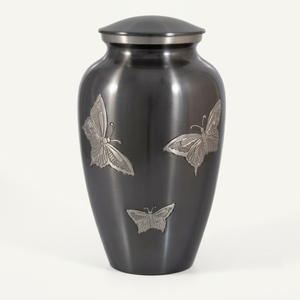 Premium Blue Crackle Brass Cremation Urn Hand-Engraved Large Adult Funeral <b>Memorial</b> Ashes <b>Vase</b> Wholesale Ocean Breeze Metal Urn - Product Image 6