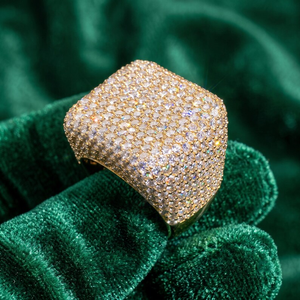 Luxury Moissanite <b>Dome</b> <b>Ring</b> Iced Out Gold 925 Silver Hip Hop Jewelry Bold Statement <b>Ring</b> Mens Women Gift Elegant Shine Premium - Product Image 4