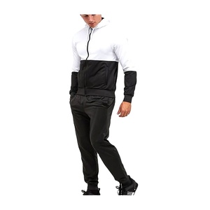 Windproof Breathable Eco-Friendly 100% Polyester Hooded Drawstring Streetwear Solid Spring Tracksuit Front Logo Midweight - Product Image 1