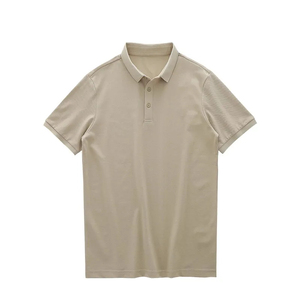 Chemise de golf pour homme à logo personnalisé sur le devant, unie, teinte, manches courtes, respirante, col en V, tissu jersey décontracté de haute qualité, 180g - Product Image 1