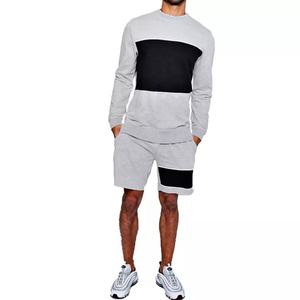 Ensemble de survêtement décontracté personnalisé pour hommes : shorts et t-shirts de sport en polyester/coton légers, longueur genou, design 2-en-1 - Product Image 3