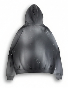 Sudadera con capucha extragrande Glory Custom Sun Fade con estampado serigrafiado y efecto desgastado, de algodón premium, para ropa urbana, unisex, OEM. - Product Image 4