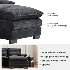 Divano Sezionale Moderno a U da 6 Posti 123*55 con Portabicchieri e Caricatore USB per Soggiorno - Arredamento Simmetrico da Interni - Product Image 4