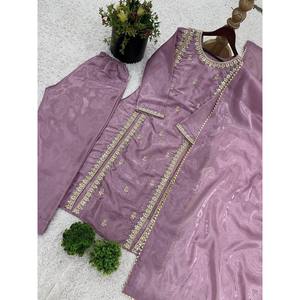 Ensemble haut, palazzo et dupatta pour femmes, vêtements de soirée, pour des occasions élégantes - Product Image 4