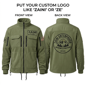 Mens 240g Thin Casual Premium Polar Fleece <b>Jacket</b> Reinforced Panel Custom Embroidery Patch Logo Tactical Outdoor Autumn - Product Image 1