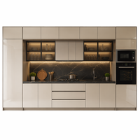 Ensemble de meubles de cuisine modernes modulaires en bois massif, étanches, sur mesure, pour la fourniture de projets de développement résidentiel à grande échelle