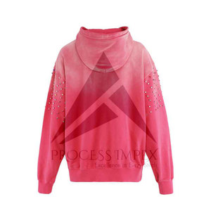 Custom Rhinestone Zip Up Hoodie Mens Plus Size Oversized Boxy Fit <b>Drop</b> Shoulder Thick Winter Streetwear Process Impex - Product Image 2