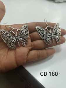 Tranding <b>Butterfly</b> Hoop Oxidised Ethnic Gold Plated Multi Color Pearl Cluster Drop Earring Inspired Fashion Jewelry - Product Image 2