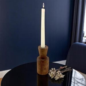 Rustic Wooden Double <b>Tealight</b> Candle <b>Holder</b> Handmade Natural Wood Tea Light Stand Home Table Decor - Product Image 5
