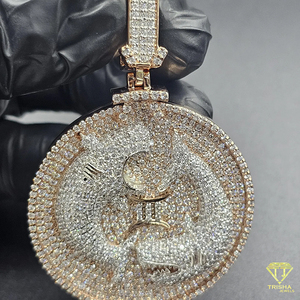 Colgante de Diamantes Cultivados en Laboratorio VVS, Estilo Hip Hop, Totalmente Cubierto de Diamantes, Personalizado al por Mayor, Plata de Ley 925, Joyería para Hombre - Product Image 1