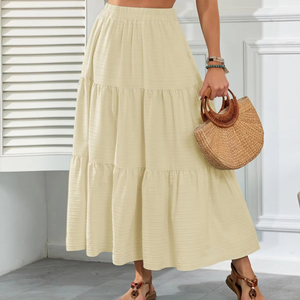 Women Maxi <b>Skirt</b> High Waisted Tiered A Line Flowy <b>Long</b> <b>Skirt</b> with Pockets <b>Summer</b> Casual OEM Wholesale - Product Image 1