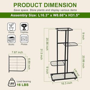 Trending Design Antique Style <b>Iron</b> Planter Stand With Rustic Finish Suitable For Vintage Home Decor And Garden Styling - Product Image 4