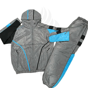 2026 Wholesale Printed Solid Color Block Windbreaker Suit Streetwear Full <b>Zip</b> Lightweight Tracksuits Nylon Custom Unisex - Product Image 6