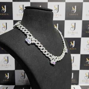 SARVA 925 Silver Moissanite Custom Pet <b>Name</b> Cuban Link <b>Chain</b> Personalized Paw Print Hip Hop Necklace Unisex Jewelry - Product Image 2