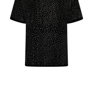 T-shirt d'été à manches courtes pour homme, imprimé strass, effet pailleté, coupe carrée, orné de cristaux et de diamants - Product Image 4