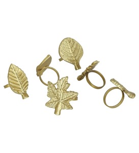 Modern Brass Napkin <b>Ring</b> Flower Shape Table Decoration 4.5cm Width Durable Design for Wedding - Product Image 6
