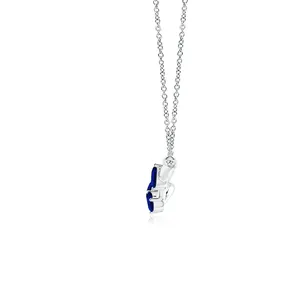 3.51G 14K <b>Solid</b> <b>Gold</b> 5*3MM Pear-Cut 0.6Ct Natural Blue sapphire Tree Branch <b>Pendant</b> Top Selling Party Wear <b>Pendant</b> For Woman - Product Image 3